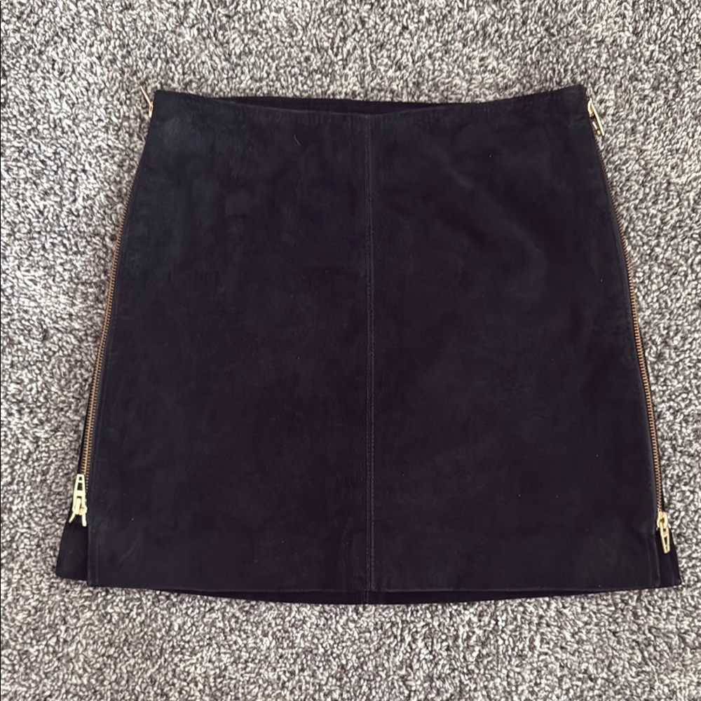 Elegant Black Suede Skirt